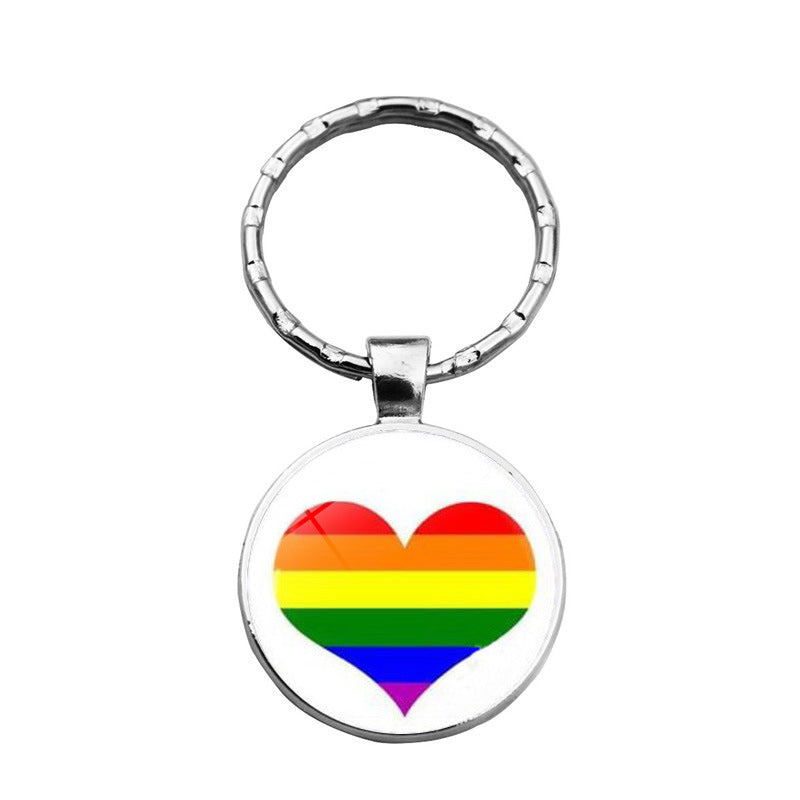 Wholesale Iridescent Gay Pride Metal Keychains