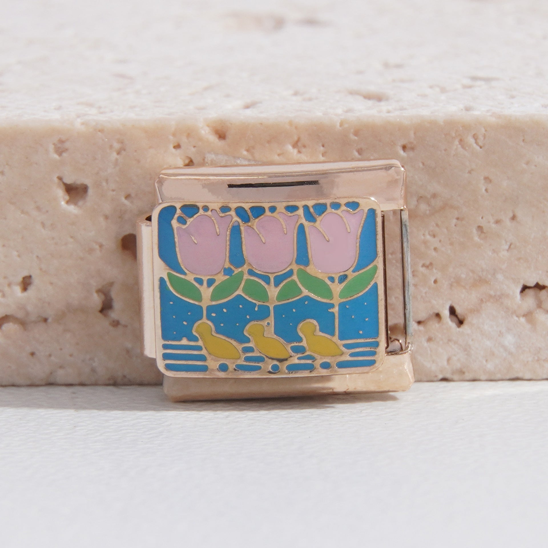 Wholesale Italian Charm Bracelet 9mm DIY Splicing Blue Series Stainless Steel Composable Bracelet