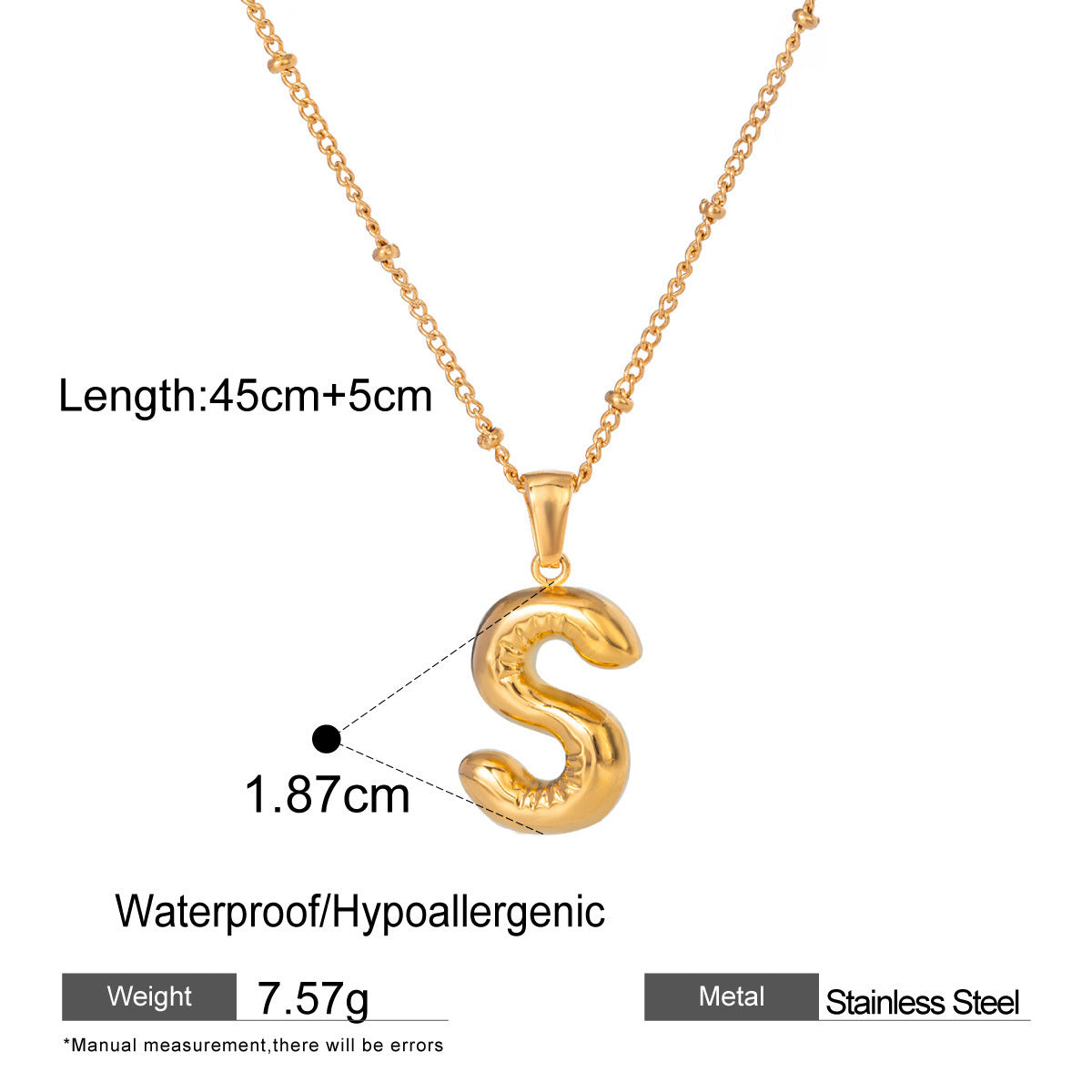 Wholesale Light Luxury Stainless Steel Initial Necklace