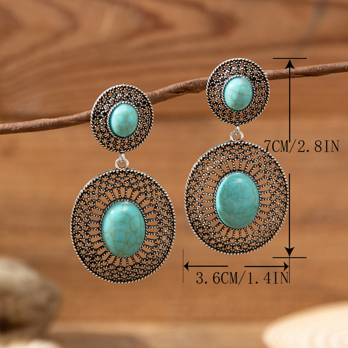 Wholesale Antique Turquoise Water Drop Earrings