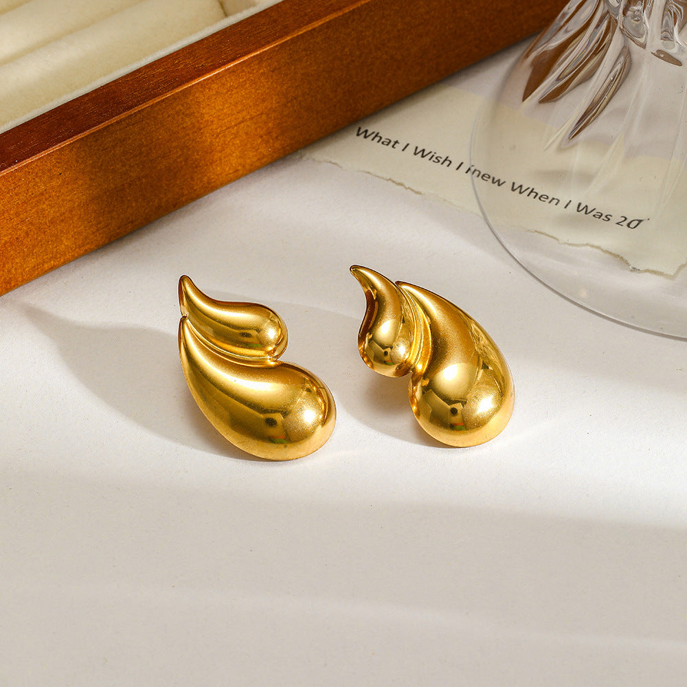 Wholesale Ocean Conch Rhinestone Pearl Earrings Stainless Steel Statement Ear Studs Fashion Accessory