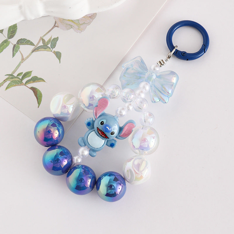 Wholesale Cartoon Colorful  Handmade Beaded Acrylic  Keychain  ACCVIP