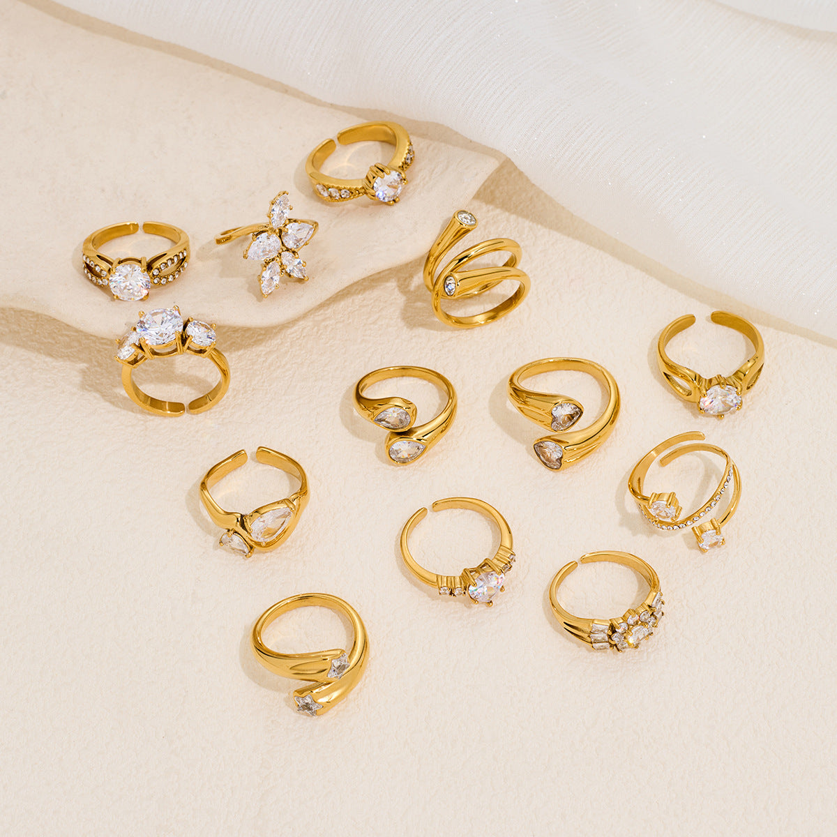 Wholesale Ins Style Titanium Steel Open Ring Electroplated Fashion Accessory Gift