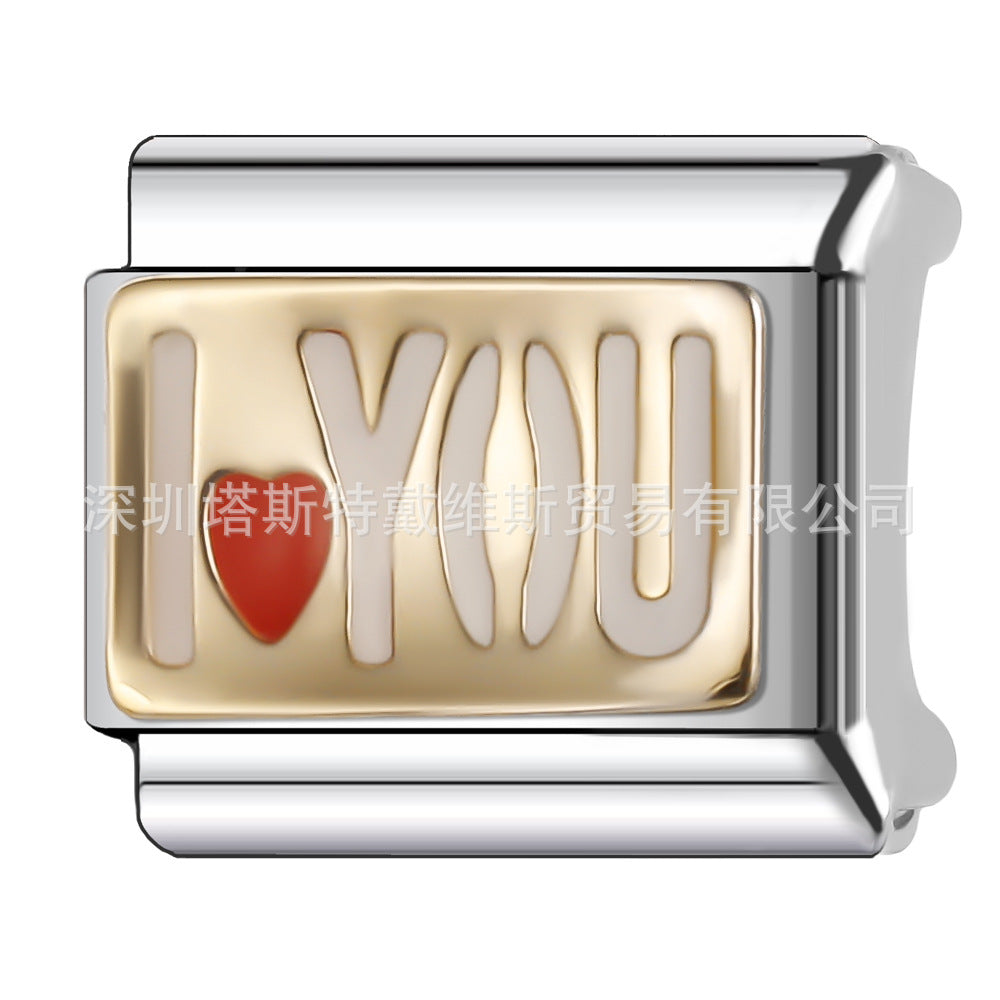 Wholesale  Italian Charm Bracelet 9mm DIY Single Section Creative Stainless Steel Composable Bracelet