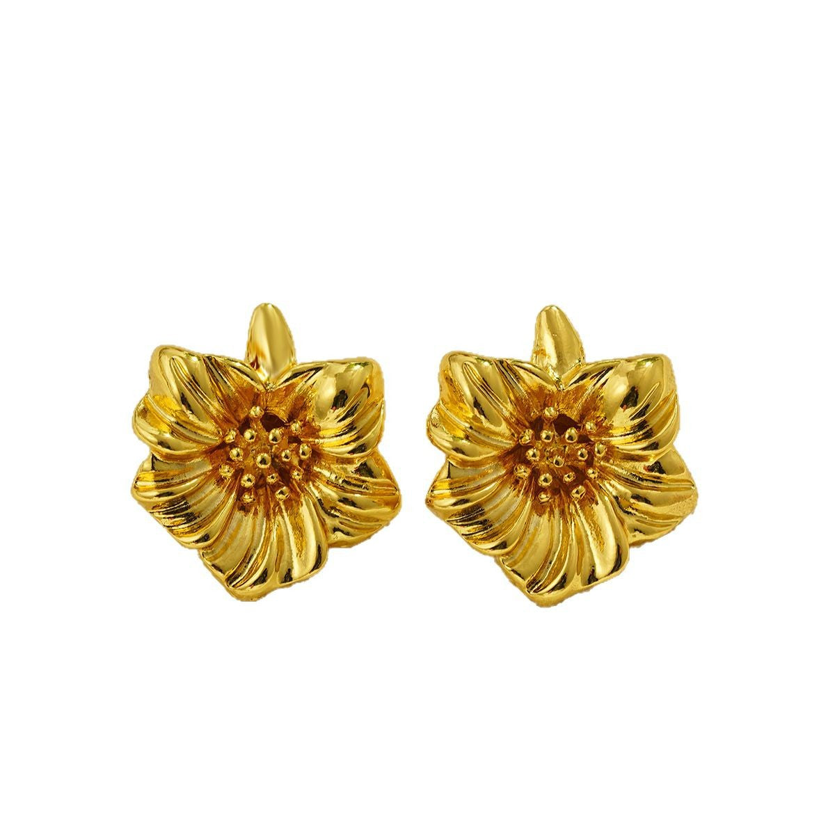 Wholesale 18K gold broken gold geometric earrings flower water drop U-shaped earrings