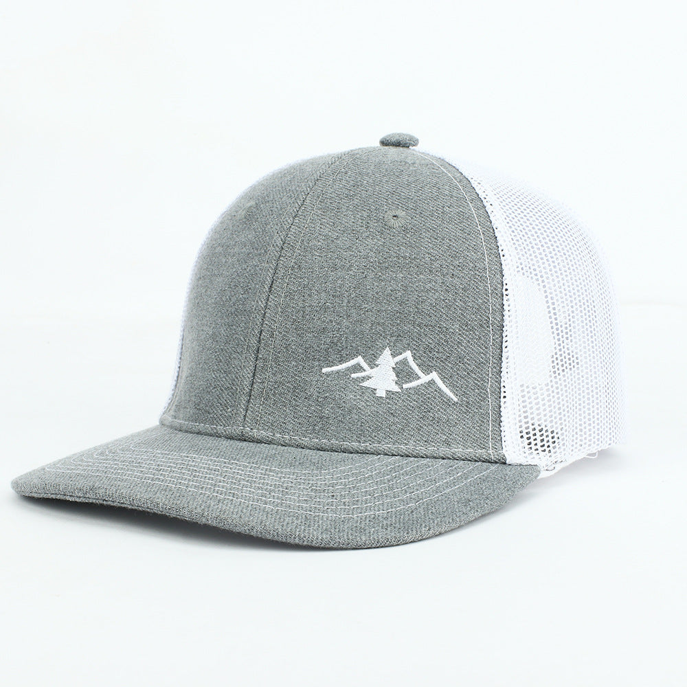 Wholesale Embroidered Hill Breathable Mesh Hat Flat Brim Hat Baseball Cap ACC-HT-RongZhao016