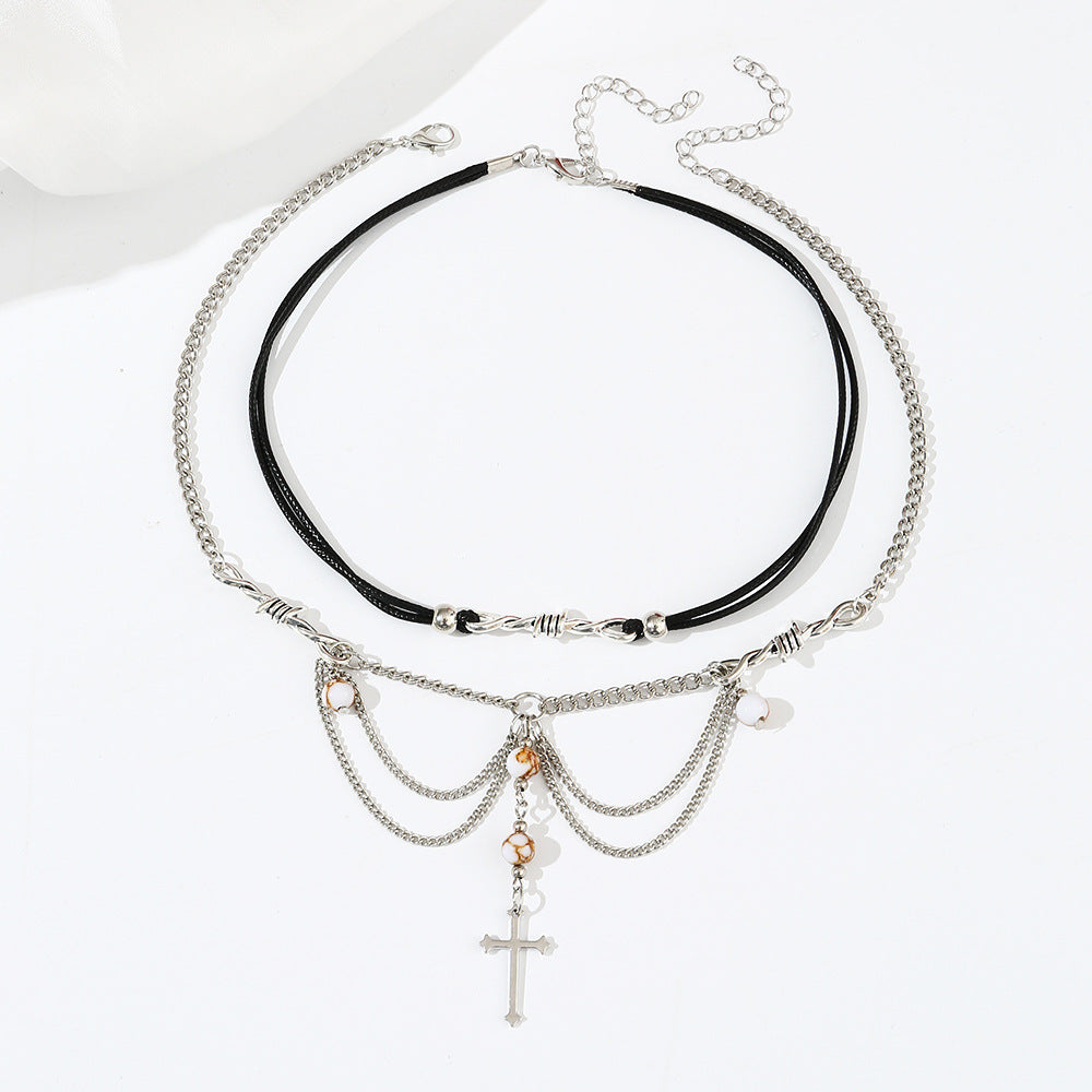 Wholesale Cool Cross Necklace  Light Luxury Necklace Collarbone Chain