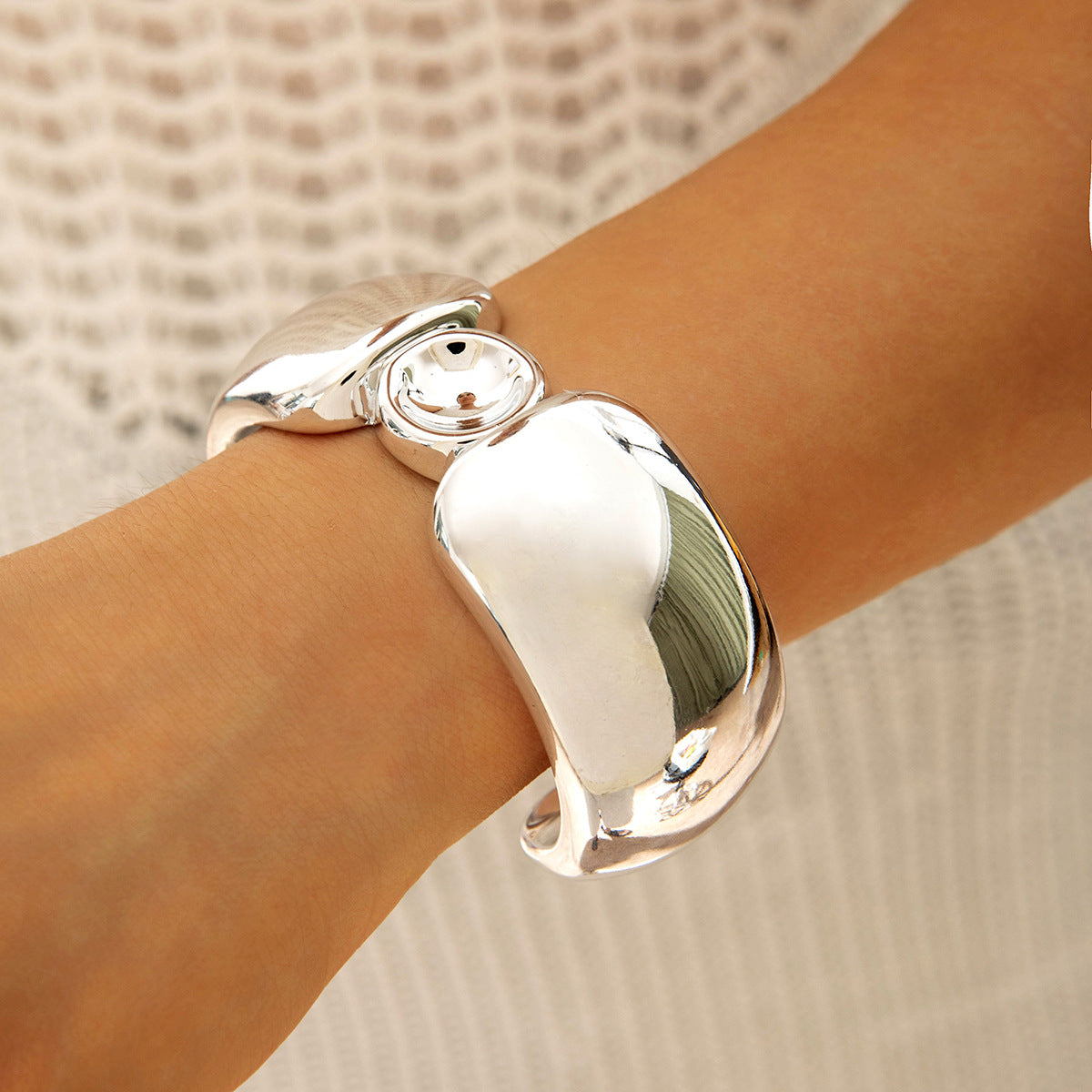 Wholesale  geometric irregular CCB gold and silver bracelet