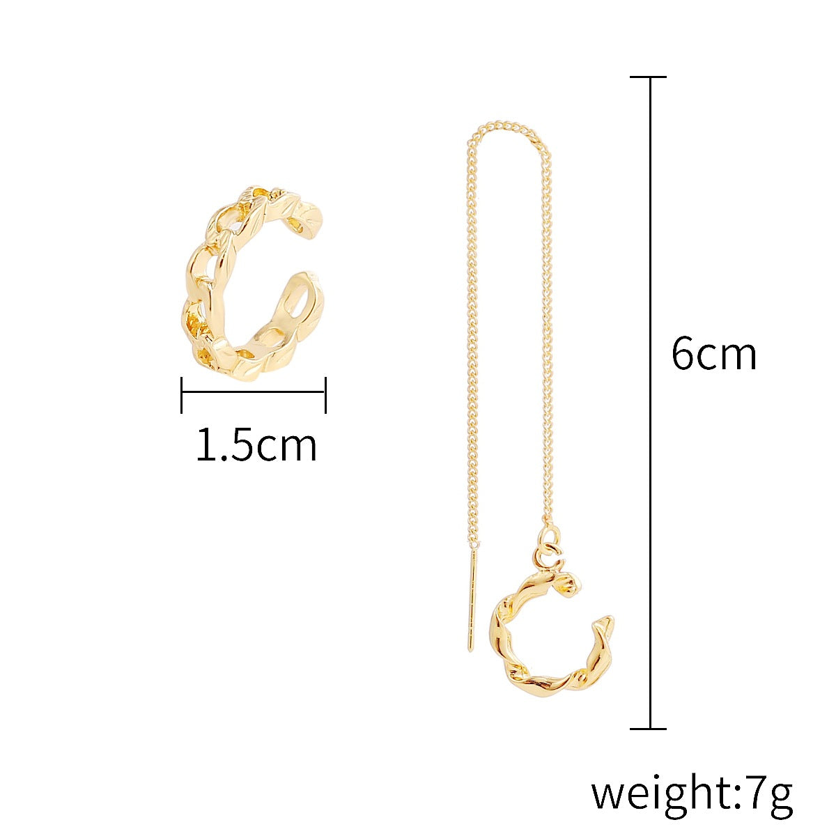 Wholesale  Rhinestone Bird Ear Line Personality Elegant Long Earrings