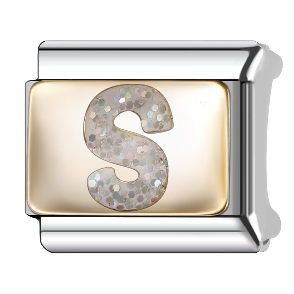 Wholesale Italian Module 9mm Oil-Dropping Gorgeous Letter Bracelet