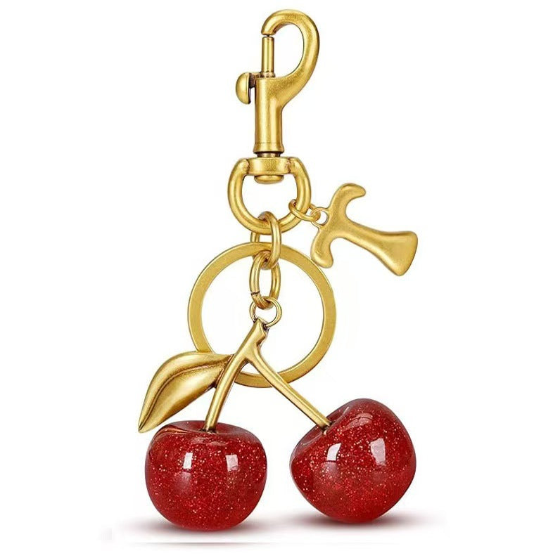Wholesale Cherry Bag Charm Keychain Trendy Car Key Accessory Stylish Gift For Women Boutique Resale