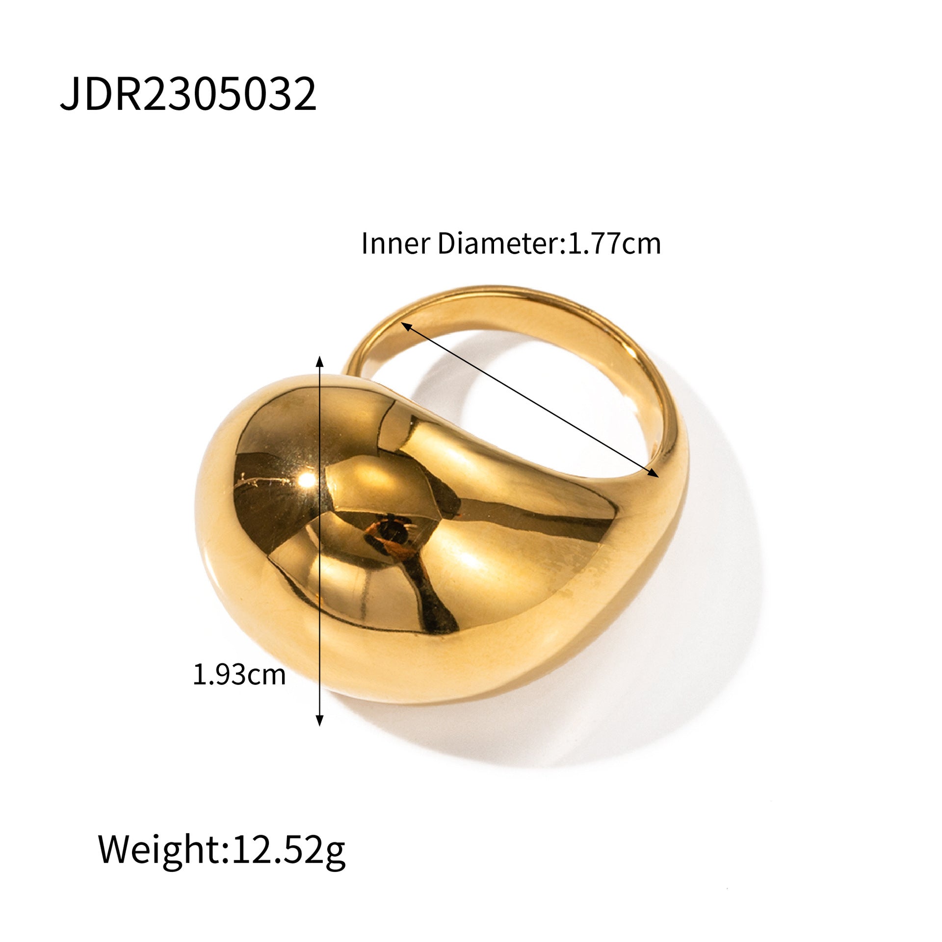 Wholesale 18K Gold Exaggerated Stainless Steel Rings Closed Ring Gold Plated Rings ACC-RS-Jied003
