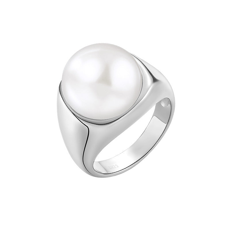 Wholesale S925 Sterling Silver Pearl Ring Luxury  Fashion Jewelry