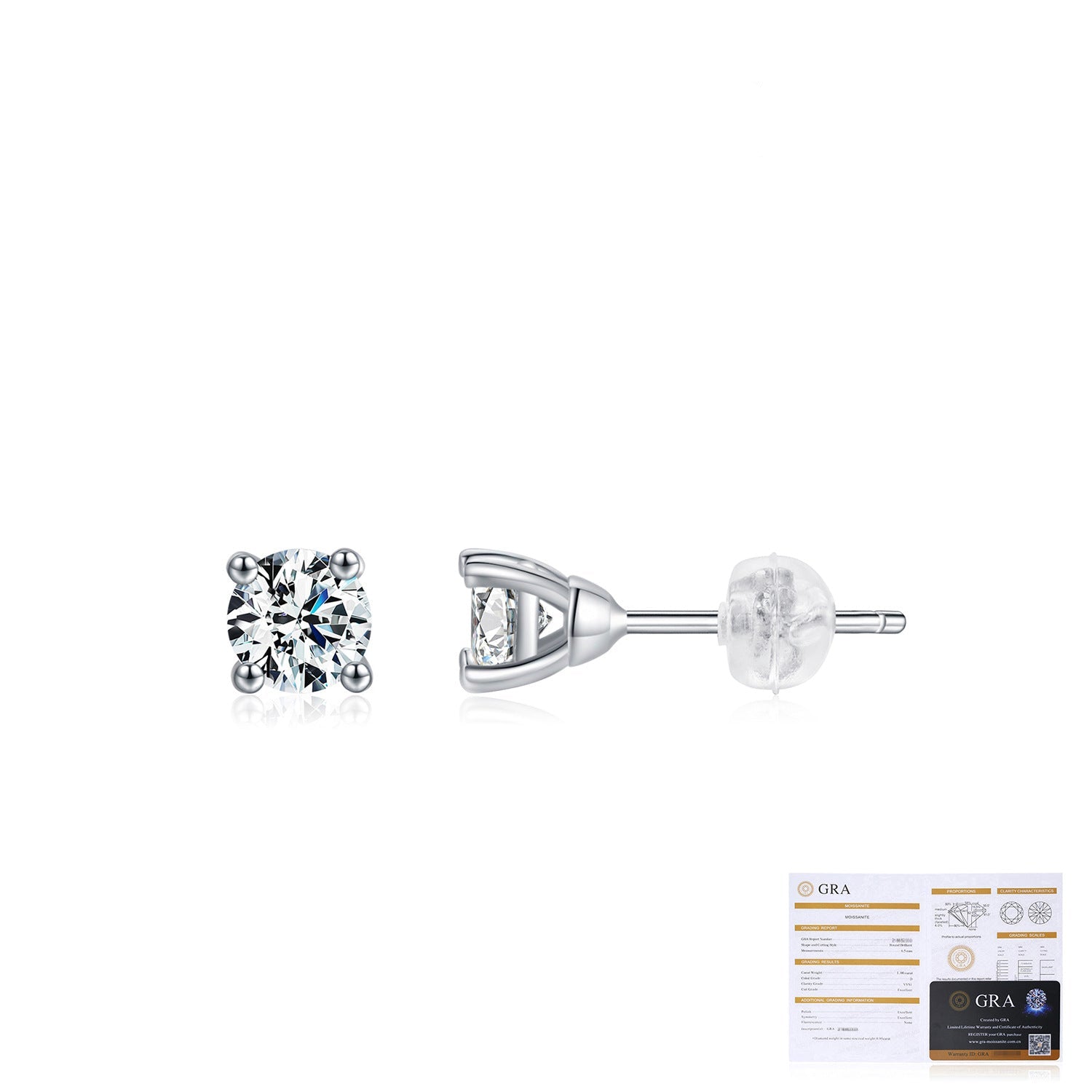 Wholesale S925 sterling silver moissanite light luxury earrings