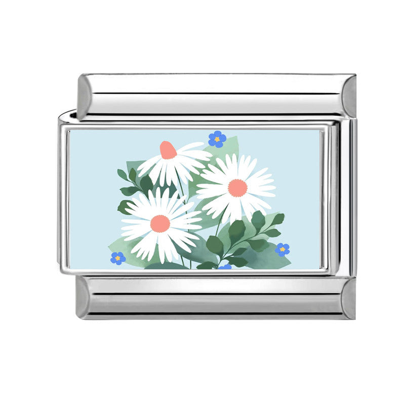 Wholesale 9mm Italian Charm Starter Bracelets DIY square Single Section Creative Stainless Steel Composable Bracelet