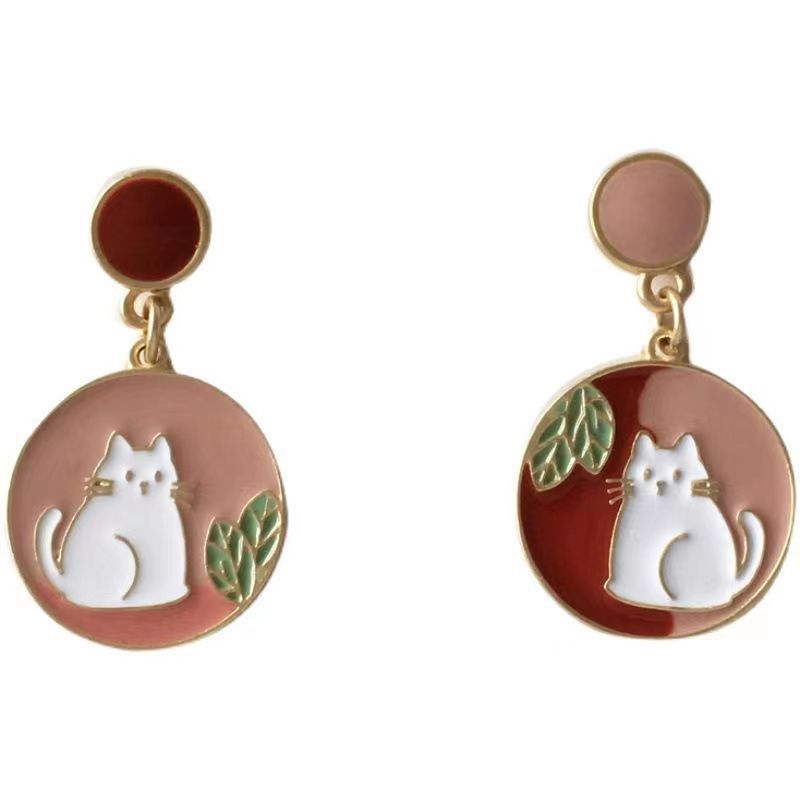 Wholesale Japanese Style Cute Kitten Ear Stud Earrings Alloy Fashion Jewelry Accessory for Everyday Wear