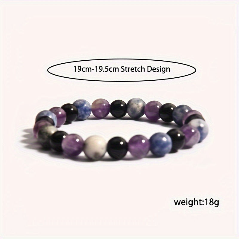 Wholesale Amethyst Blue Dot Stone Obsidian Bracelet