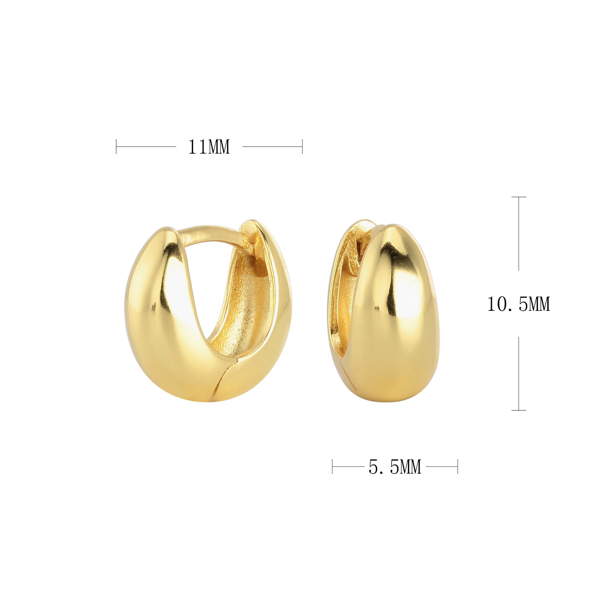 Wholesale S925 Sterling SilverBean Ear Buckle Color-retaining Gold-plated Water Drop Earrings