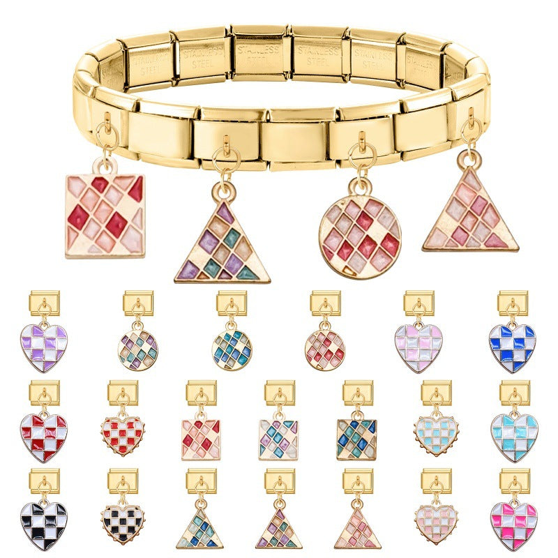 Wholesale 9mm Italian Charm Starter Bracelets DIY Pendant Single Section Creative Stainless Steel Composable Bracelet