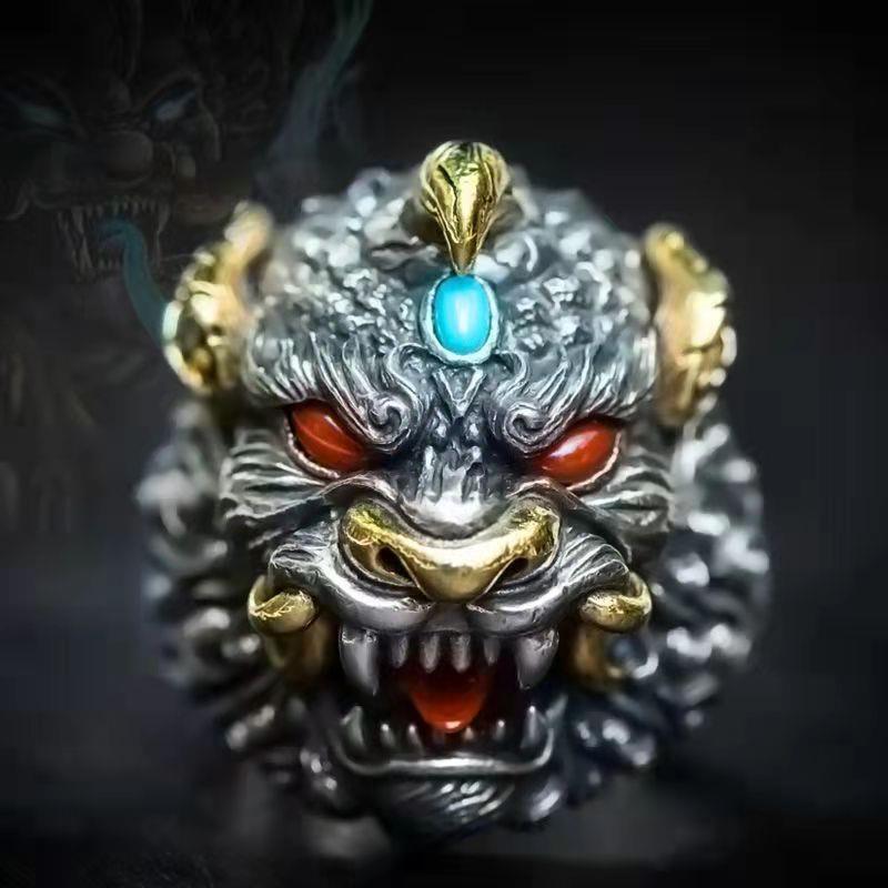 Wholesale Alloy Retro Pixiu Ring Unisex Adjustable Jewelry Accessory for Gift