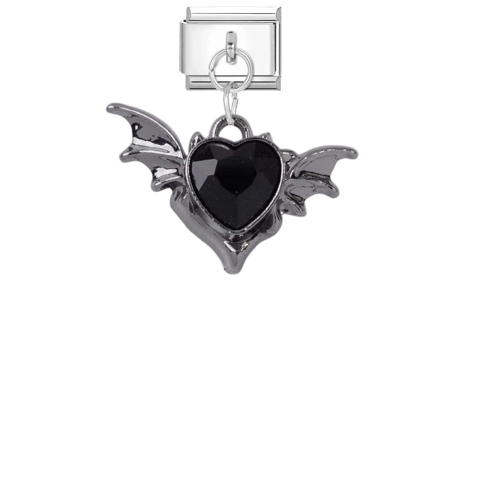 Wholesale Dark Punk DIY Bracelet Strap - Titanium Steel Black Cross Enamel,  Jewelry Accessory for Resale