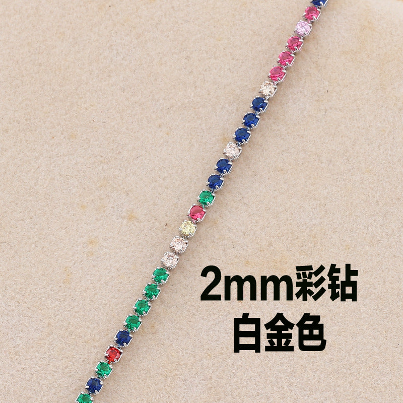Wholesale Colorful Solid Color Zircon Full Diamond Rainbow Necklaces Choker Necklace ACC-NE-Ruib002