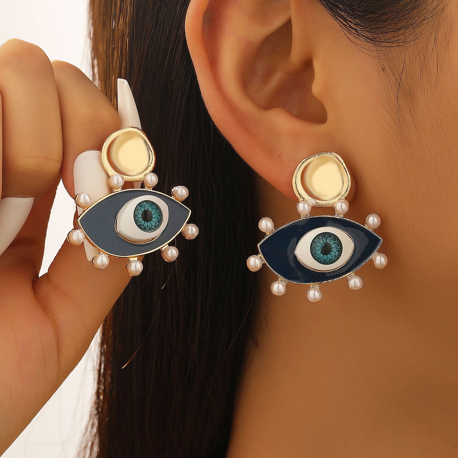 Wholesale Evil Eye Ear Cuff Geometric Gold Copper Women S Earrings With Zirconia Trendy Gift