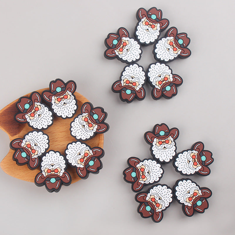 Wholesale 5pcs Western Style Cowboy Silicone Beads Focal Beads DIY Bead Accessories ACC-BDS-GuangTian042