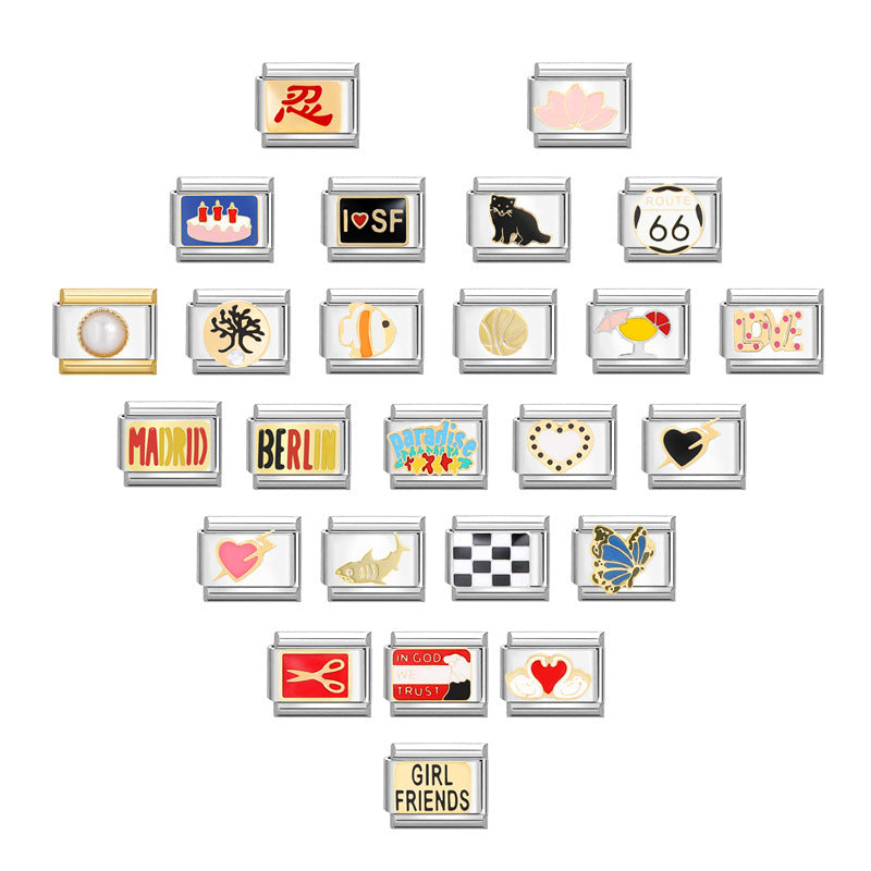 Wholesale Italian Charm Bracelet 9mm DIY Splicing Removable Stainless Steel Composable Bracelet