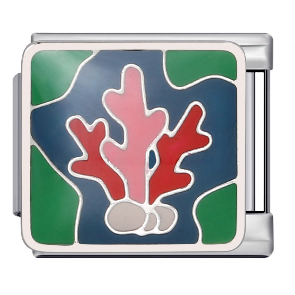 Wholesale Italian Charm Bracelet 9mm DIY Splicing Removable Undersea Life Stainless Steel Composable Bracelet