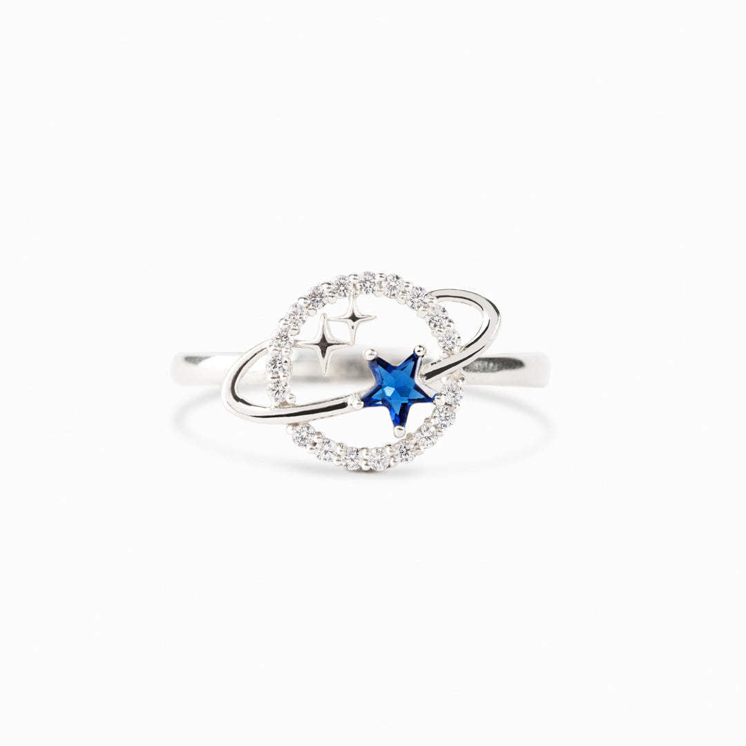 Wholesale station fashion simple micro-inlaid zircon five-pointed planet ring