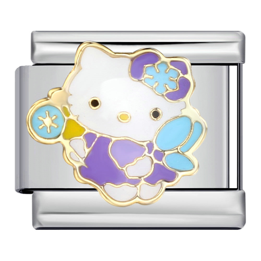 Wholesale Cute cartoon Italian module bracelet titanium steel welding oil dripping DIYCharms