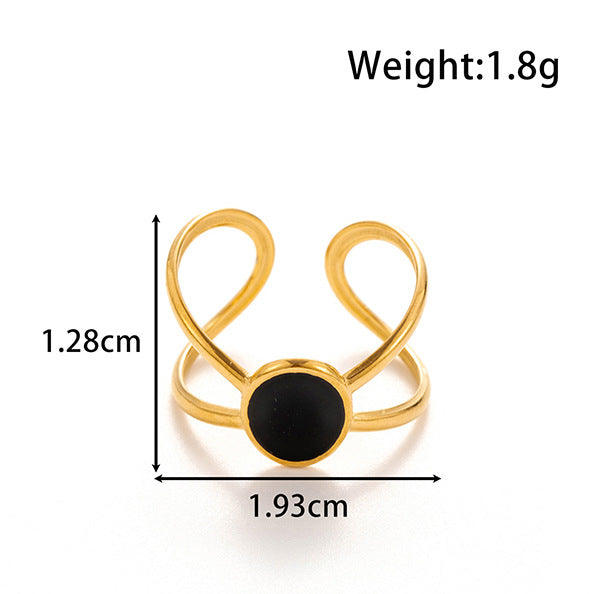 Wholesale  Red Titanium Steel Oil Dropping Light Luxury Retro Ring