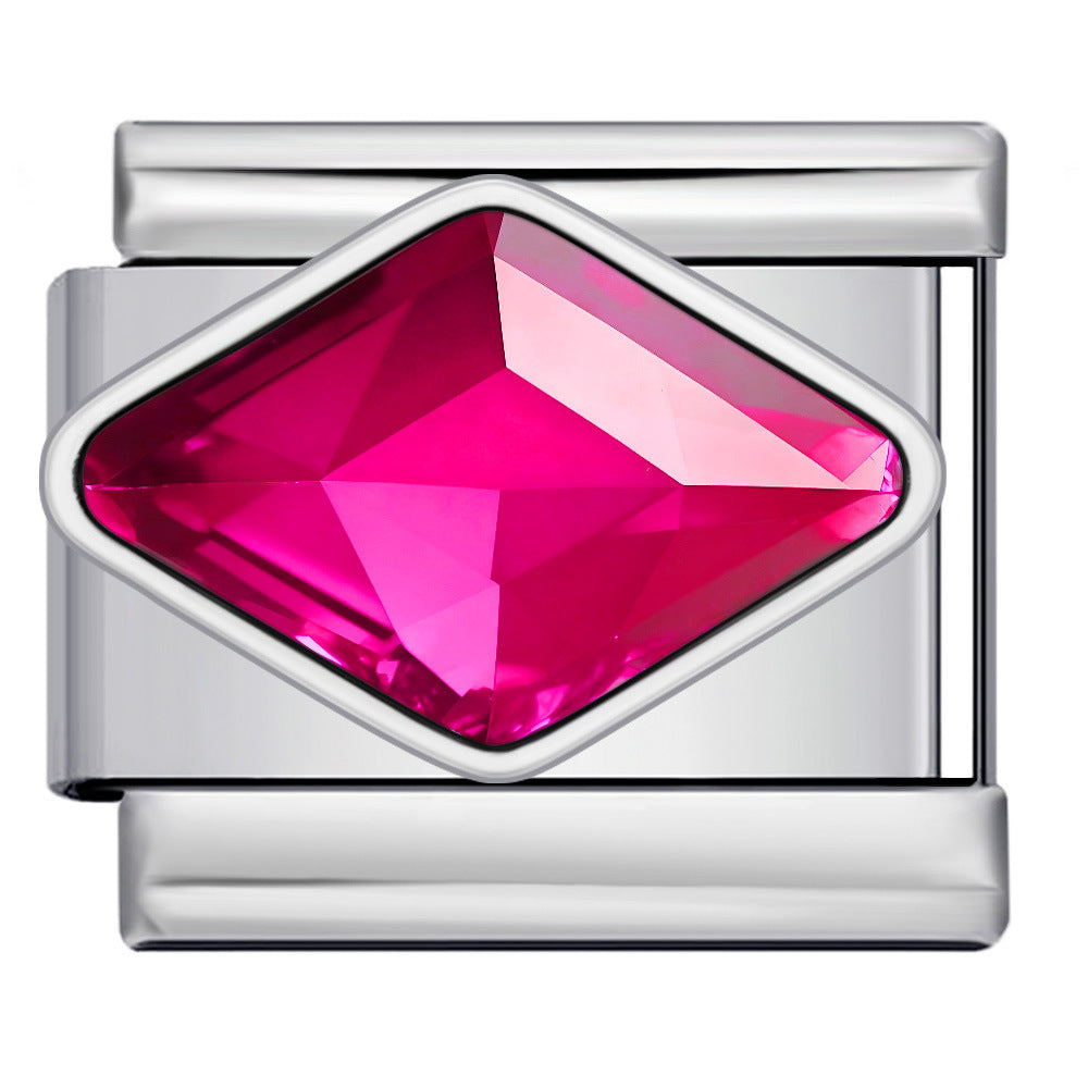 Wholesale Italian Charm Bracelet 9mm DIY Diamond-Setting  Creative Stainless Steel Composable Bracelet