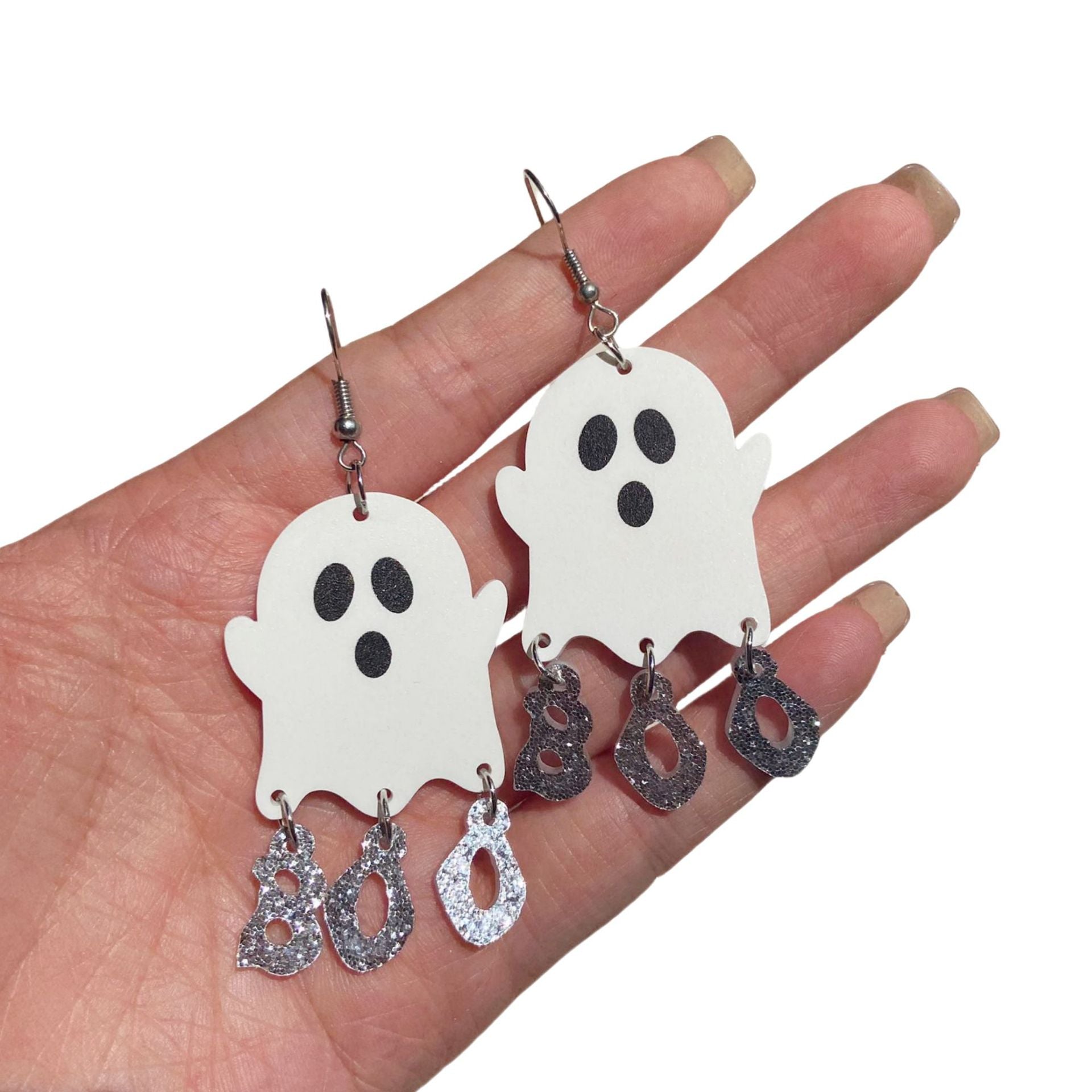 Wholesale  Halloween Acrylic Earrings Ghost Boo Letters  Earrings Jewelry