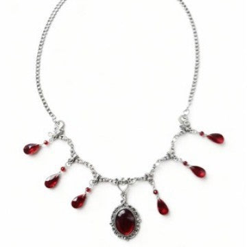 Wholesale Victorian Vampire Gothic Style Red Crystal Necklace Bracelet Set – Trendy Jewelry Accessory for Everyday Wear