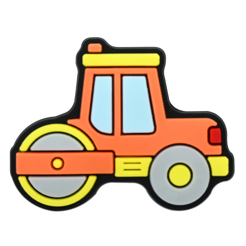 Wholesale Random 100pcs Cartoon construction  PVC Soft Rubber Shoe Buckle Decoration