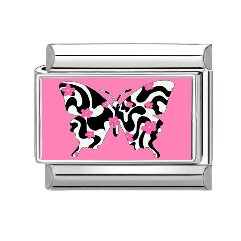 Wholesale Italian Charm Bracelet 9mm DIY Splicing Pink Stainless Steel Composable Bracelet