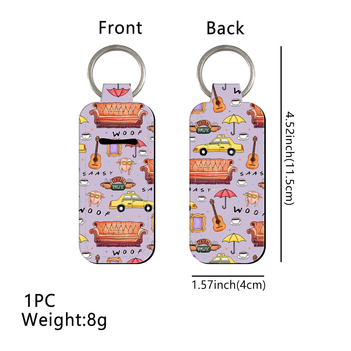 Wholesale 6pcs  Cartoon Protective Case Keychain Lipstick Case Keychain