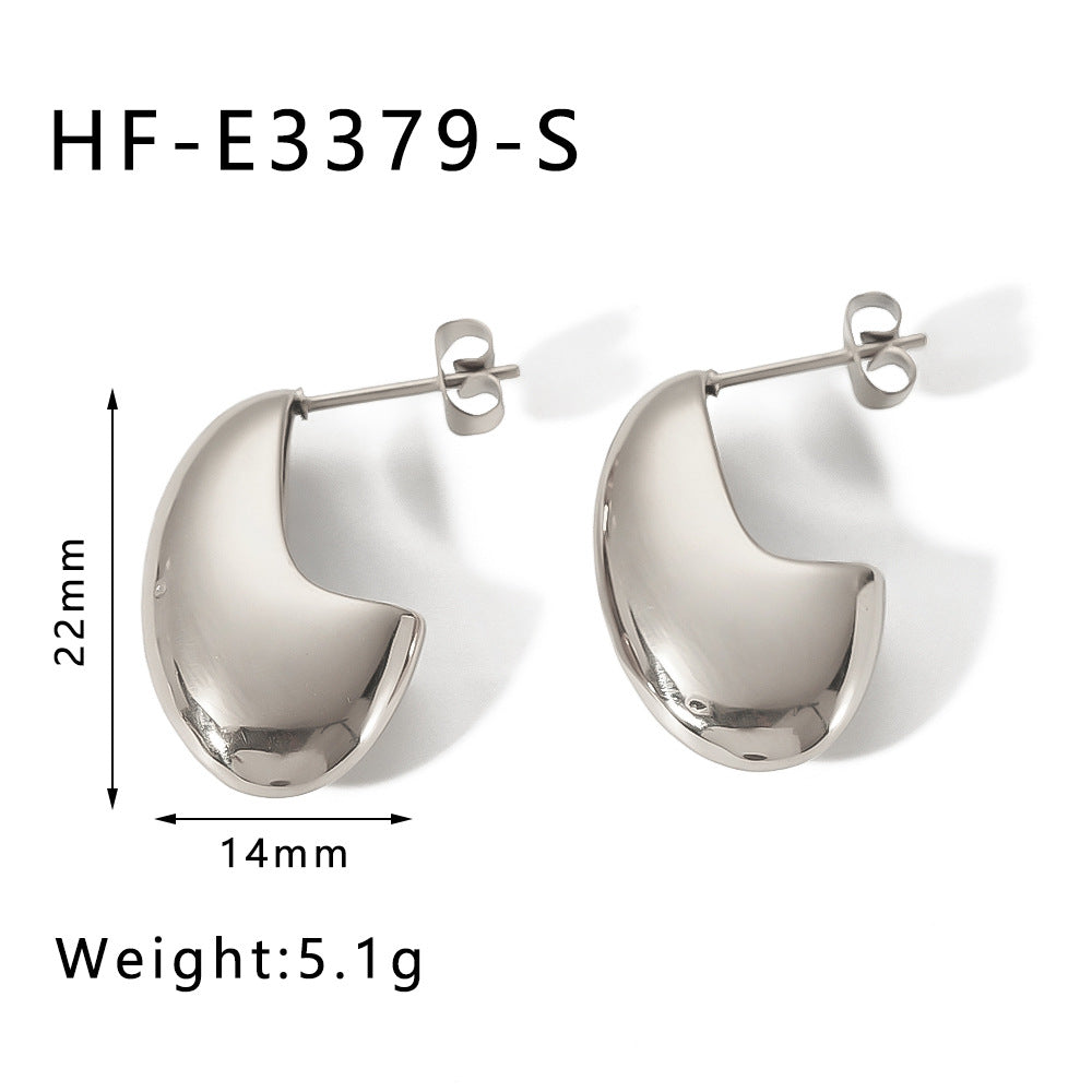 Wholesale  stainless steel gold-plated 18K water drop hollow earrings