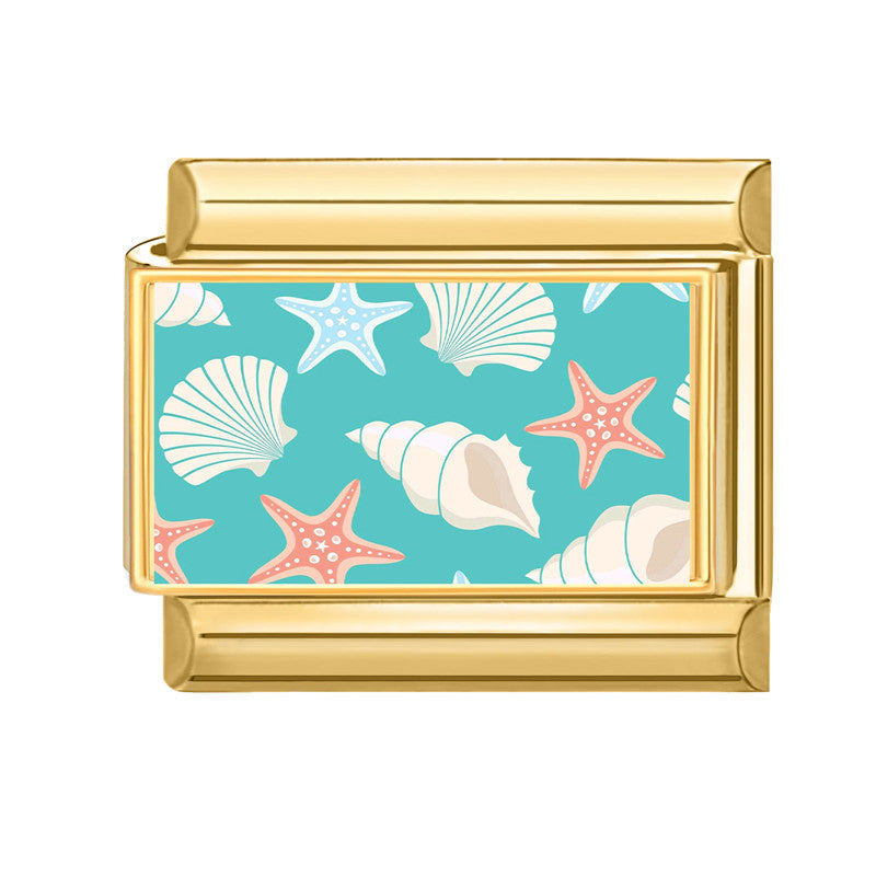 Wholesale 9mm Italian Charm Starter Bracelets DIY Marine Series Stainless Steel Composable Bracelet