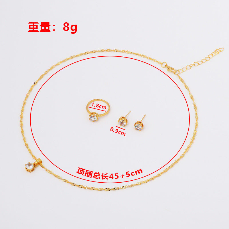 Wholesale fashion necklace, ring, earrings, three-piece set