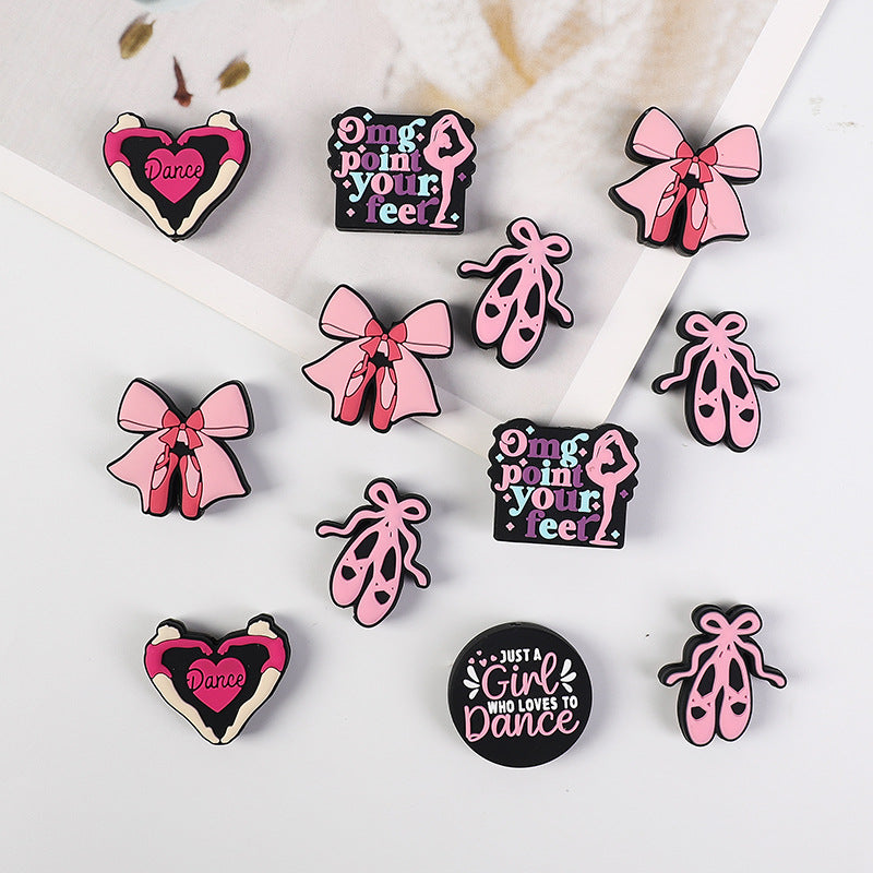 Wholesale 20pcs  pink ballet   Focal Beads DIY Bead Accessories