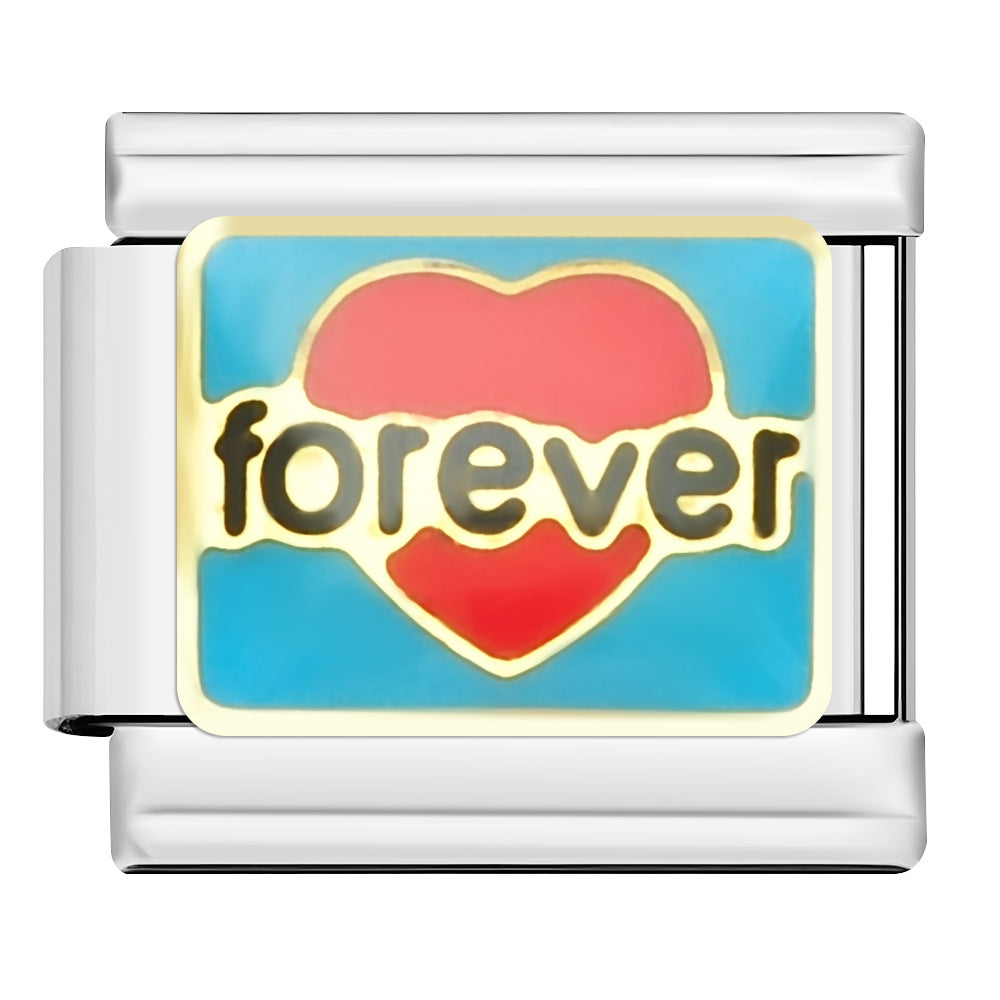 Wholesale 9mm Italian Charm Starter Bracelets DIY square Single Section Creative Stainless Steel Composable Bracelet