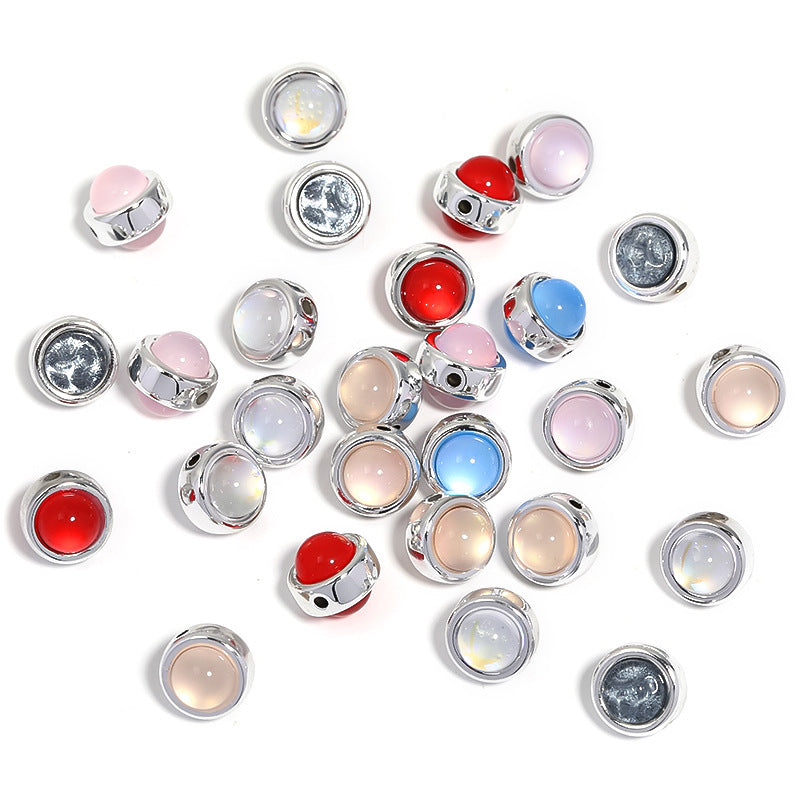 Wholesale 100pcs 12mm Colorful Double-sided Resin Cat's Eye Beads DIY Accessories ACC-BDS-BLG065