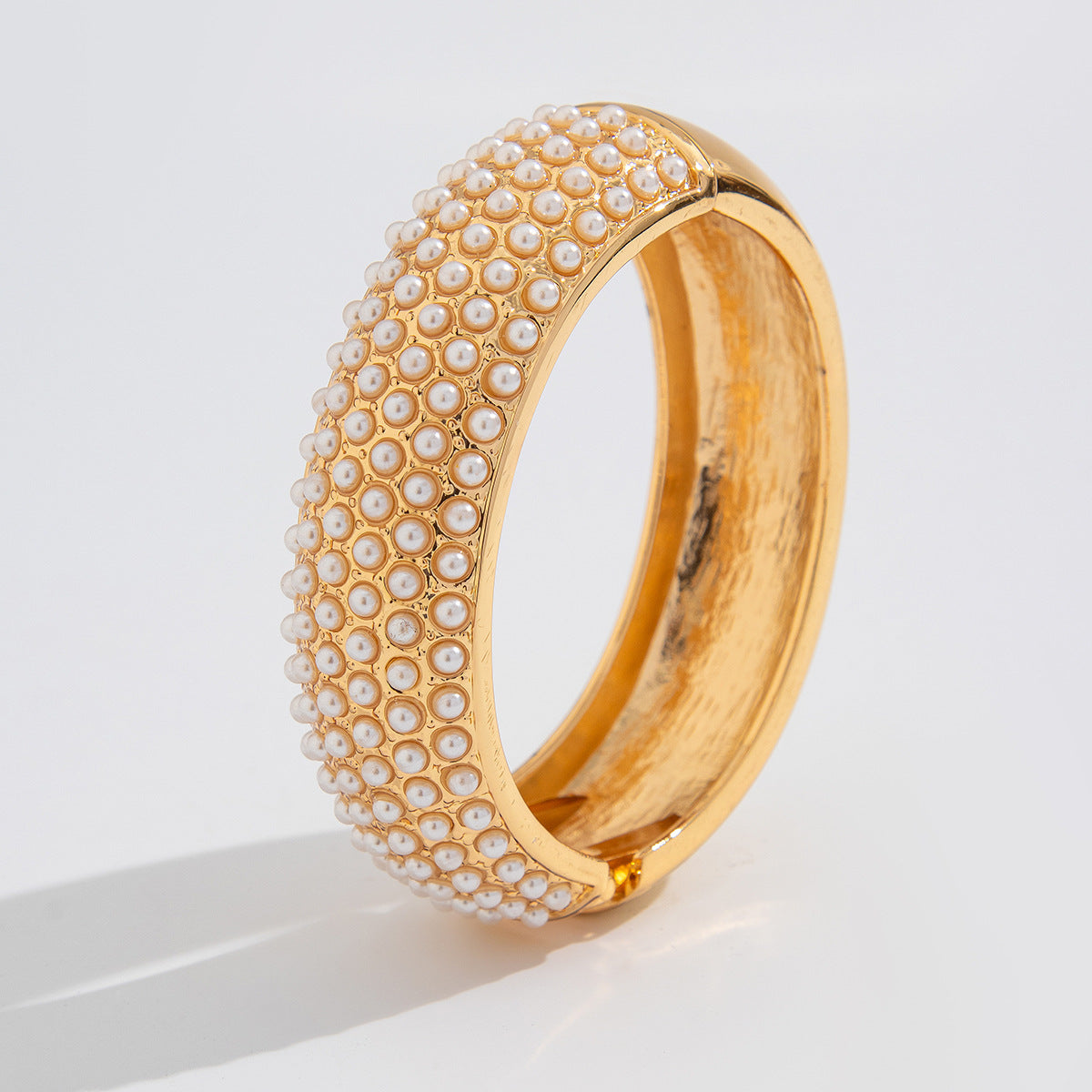 Wholesale Open cut edge elliptical two-color alloy Bracelet set