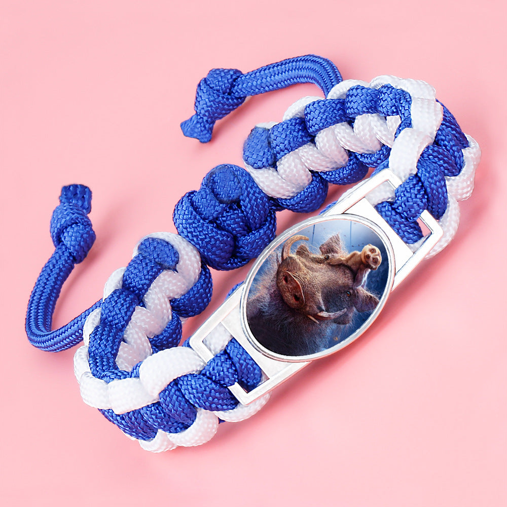 Wholesale Braided animal lion adjustable bracelet