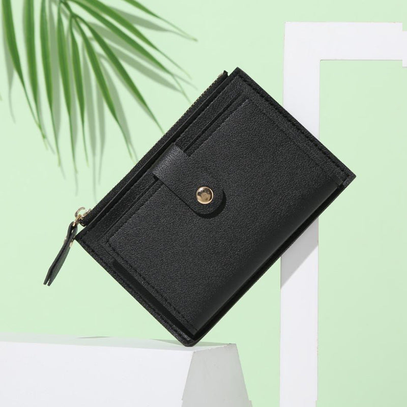 Wholesale Stylish PU Leather Card Wallet With Multi Card Slots And Zipper Compartment Casual Boutique Resale Accessory