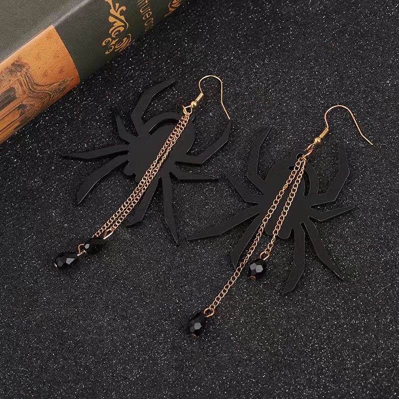 Wholesale  Halloween Black Spider Earrings Acrylic Spider Earrings Spot