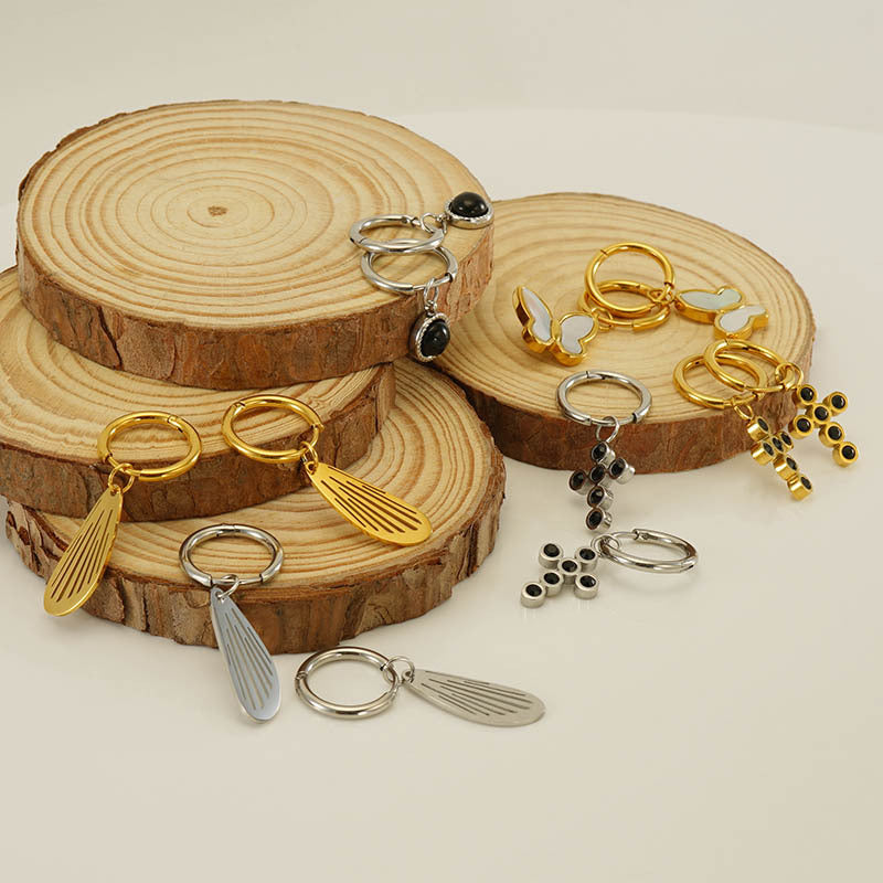 Wholesale Stainless Steel Hollow Wings Earrings ACC-ES-ZhongXin014